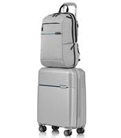 Back Panel featuring a luggage band, ready to seamlessly slide over the trolley tubes of rolling luggage