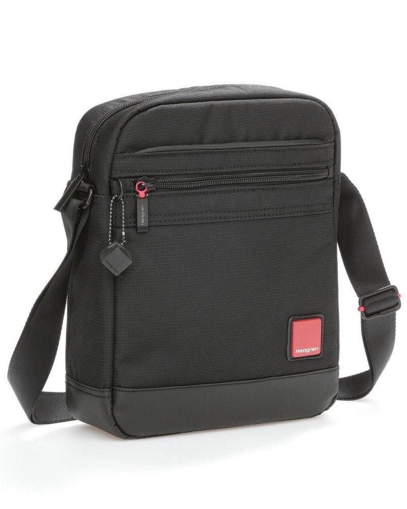 Hedgren DESCENT Men's Vertical Shoulder Bag with Tablet Pocket - Black ...