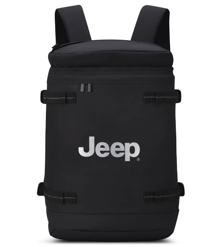 Jeep Cylindrical 17" Laptop Backpack with RFID - Black (JS013C)