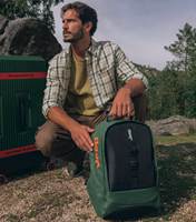 The rugged Jeep JS011B Versatile Backpack, crafted from recycled water-resistant polyester for eco-conscious adventurers