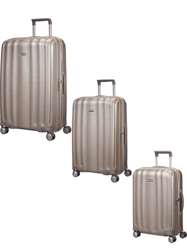 gold samsonite luggage