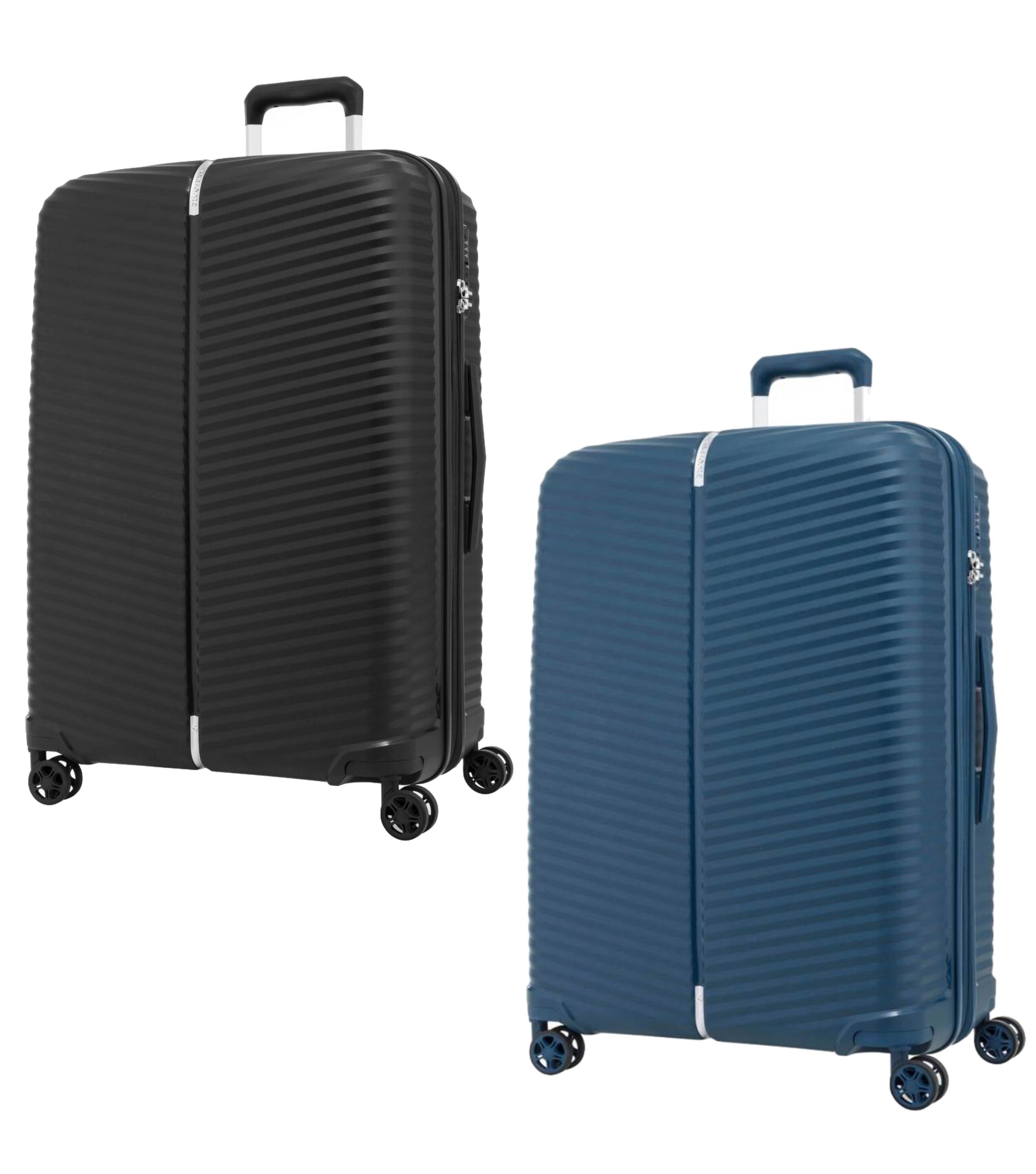 suitcase with recessed wheels