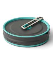 Click-Safe handle locks securely for use and holds the lid and contents for transport