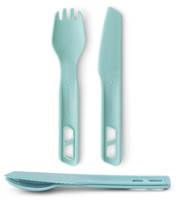 Cutlery set clicks together for easy transportation