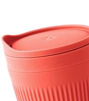 Polypropylene sipping lid fits firmly to prevent spills