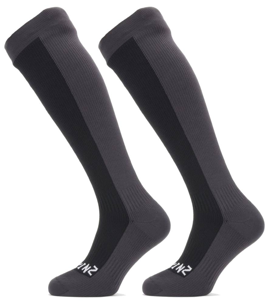 Sealskinz Waterproof Cold Weather Knee Length Socks - Black / Grey by Sealskinz (Waterproof-Knee 