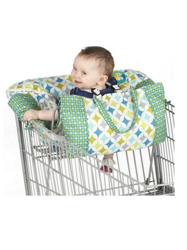 Shopping Cart & High Chair Cover - Green/Blue Triangles : Nuby by Nuby