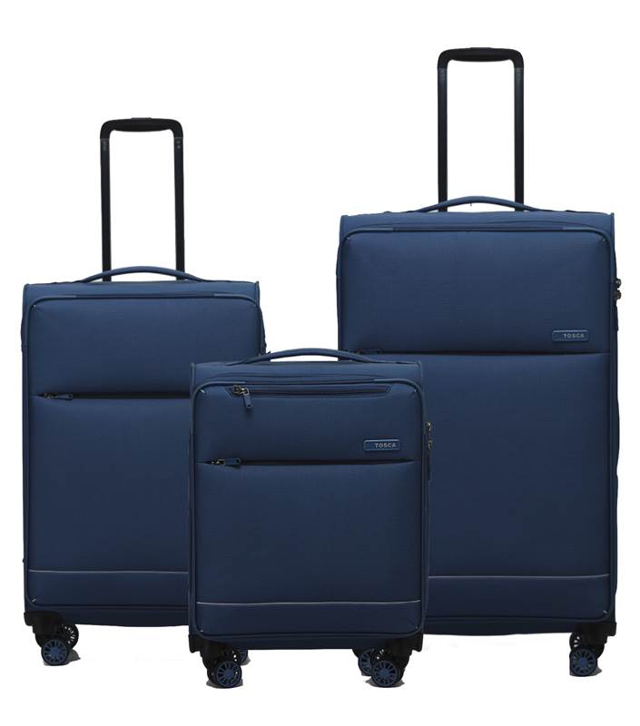 Tosca SO LITE 4-Wheel Suitcase Set of 3 - Blue (Carry-on, Medium and Large)