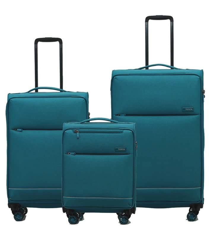 Tosca SO LITE 4-Wheel Suitcase Set of 3 - Teal (Carry-on, Medium and Large)