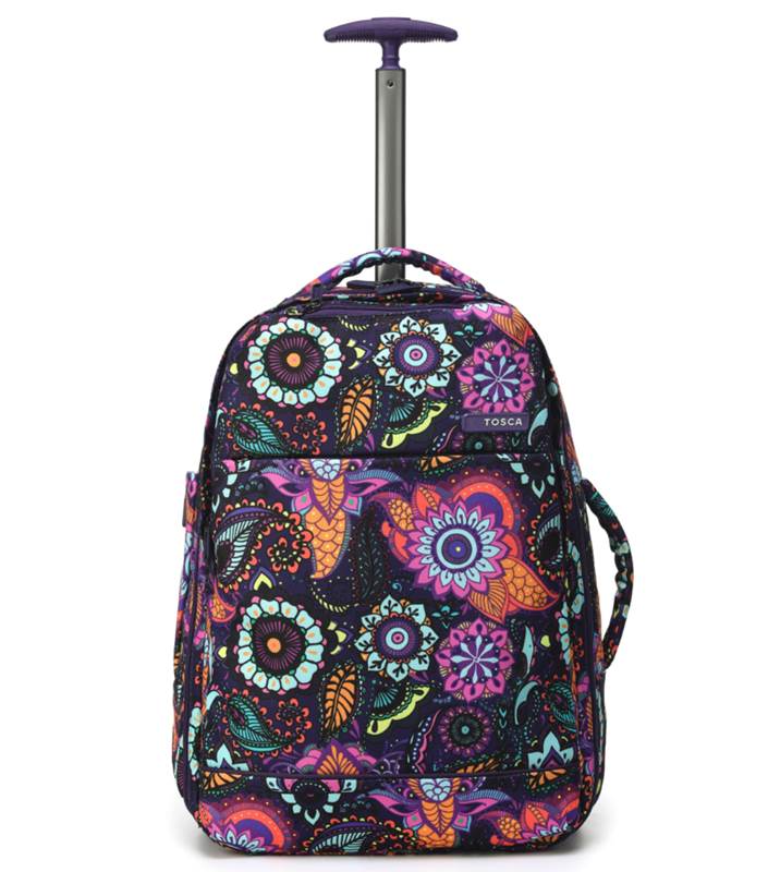 Tosca So Lite Onboard Trolley Backpack - Paisley