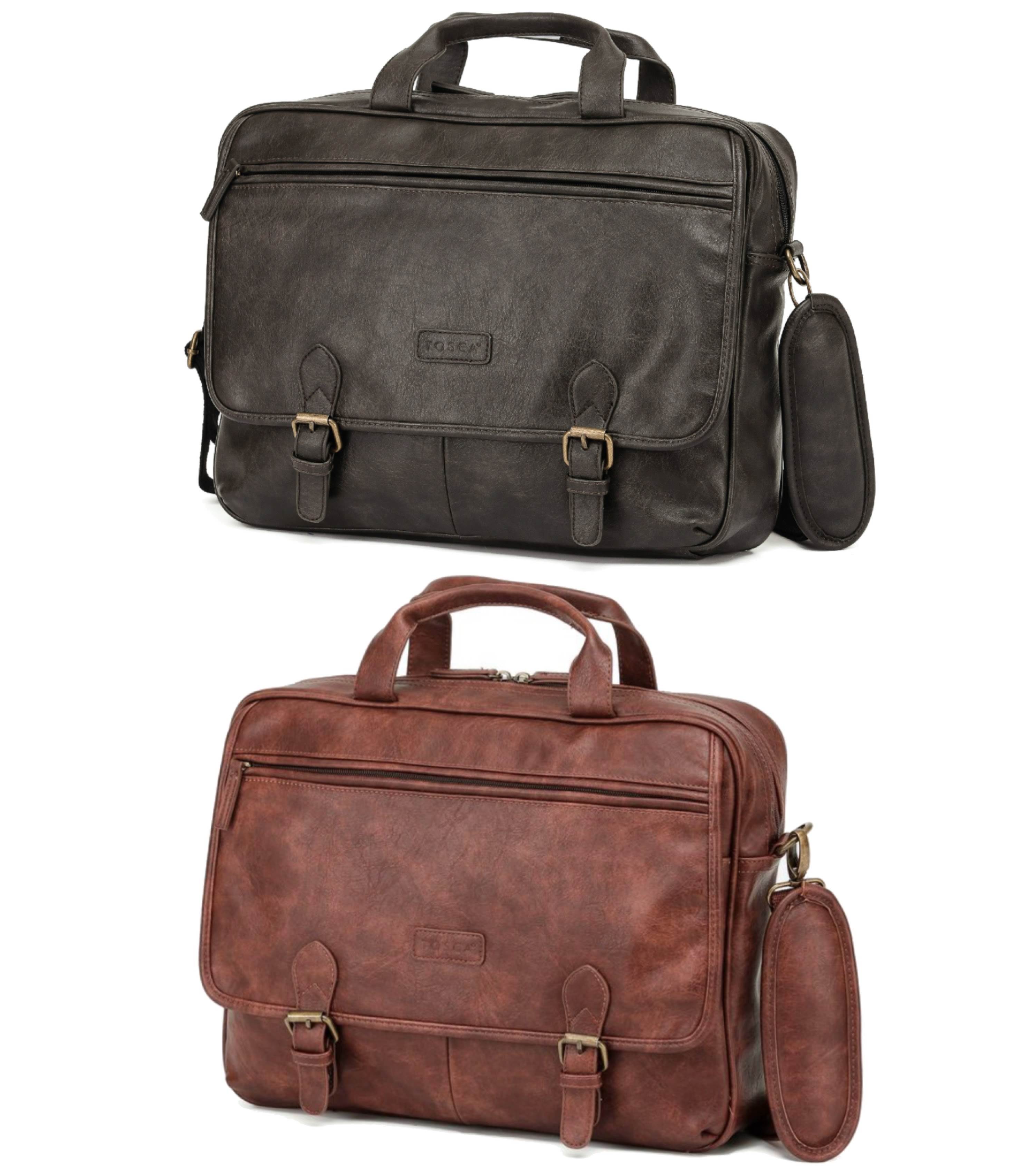 men's vegan leather briefcase